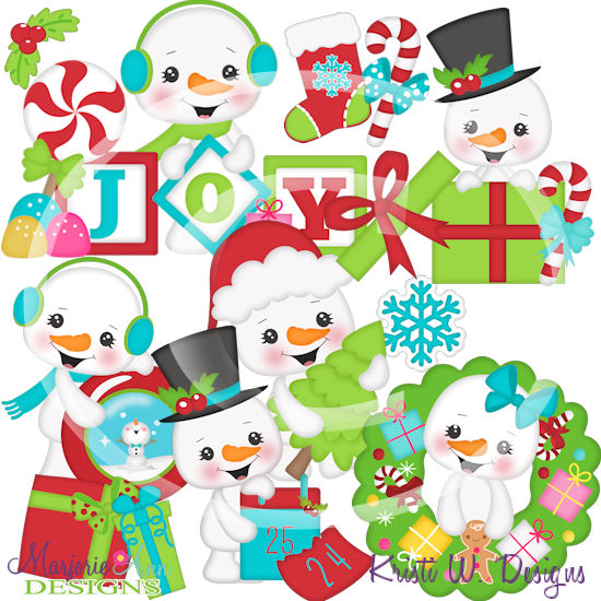 Frosty Christmas SVG Cutting Files/Paper Piecing +Clipart - Click Image to Close